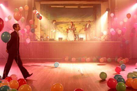 Ballroom with band and balloons