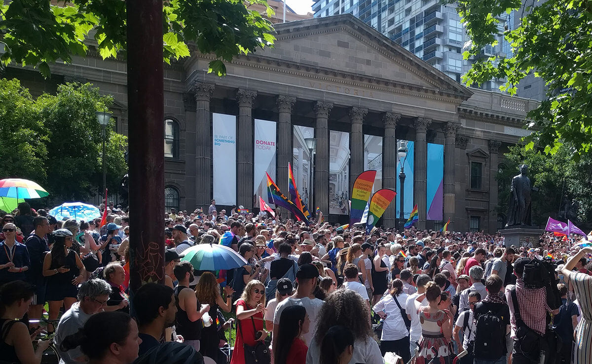 Members and Allies of the LGBTIQ community celebrate equality