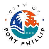 City of Port Phillip logo with bay and beach icons 