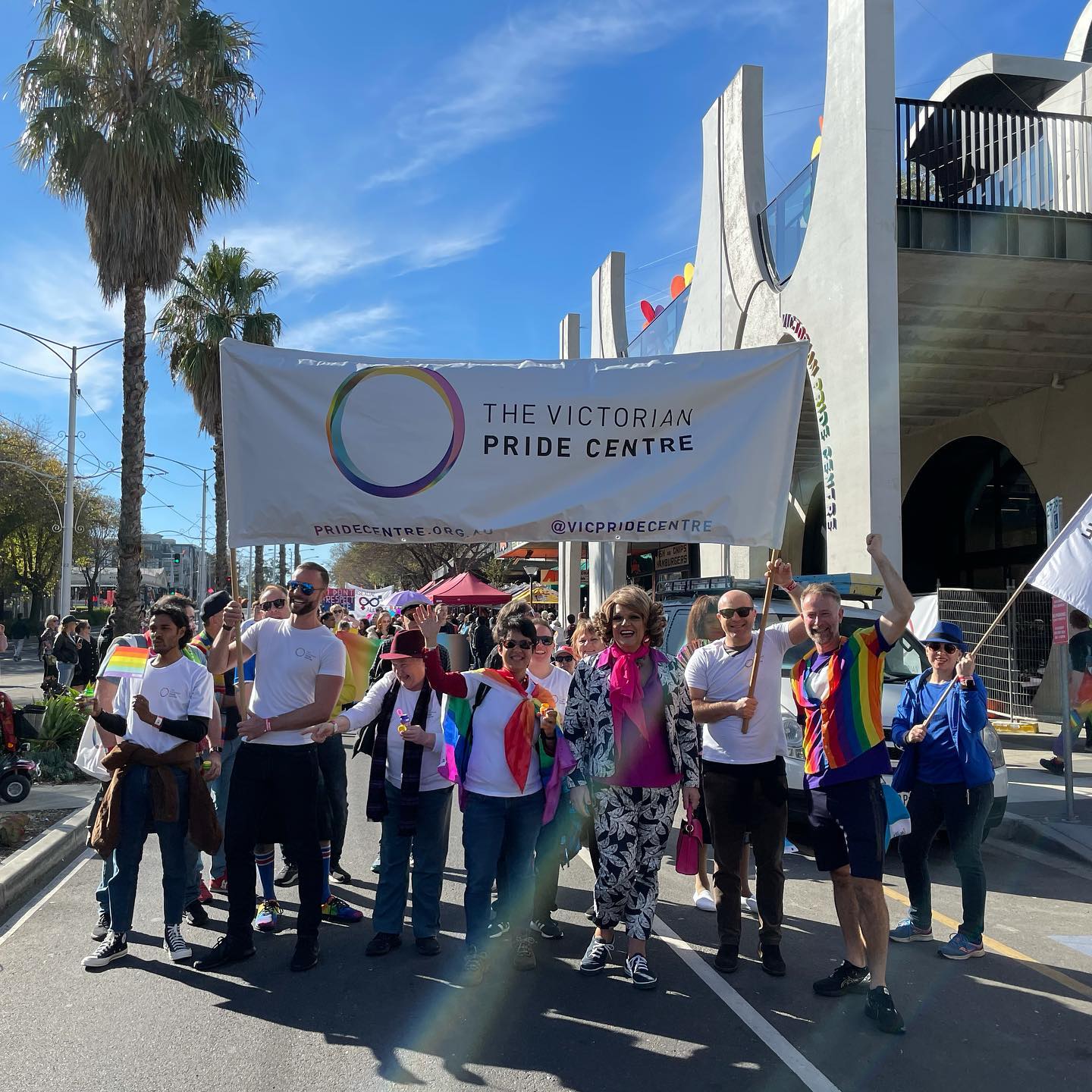 Board members and friends march at Midsumma Pride March in 2021