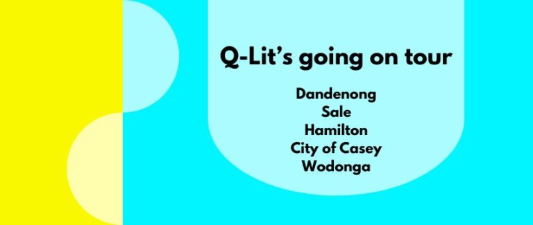 G'Lit is going on tour poster, with locations including Dandenong, Sale, Hamilton, the City of Casey, and Wodonga