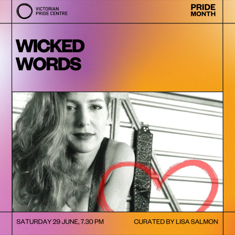 Wicked Words curated by Lisa Salmon poster with date, time and location