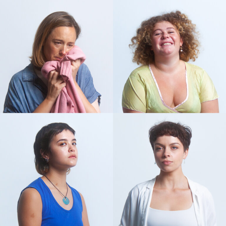 Headshots of four people organised into a frame of four