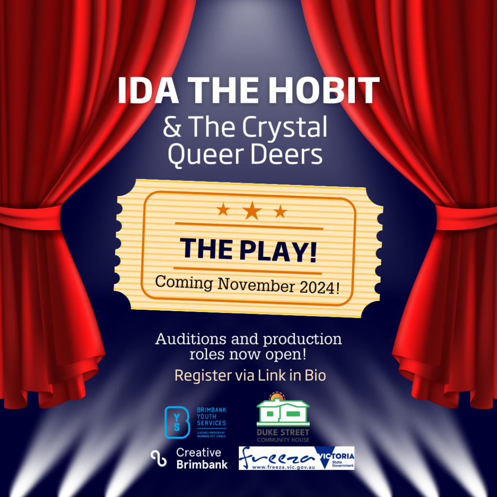 'IDA the Hobit and the Crystal Queer Deers' event poster