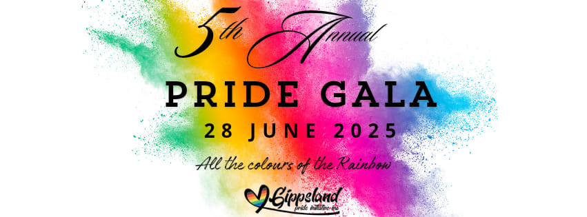 Rainbow paint splatters with Pride Gala details