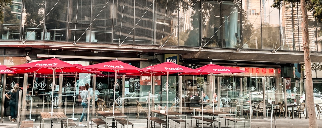 Nixon hotel's outdoor seating in Docklands