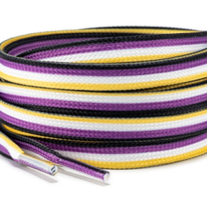 Non-binary shoelaces in the colours of the flag