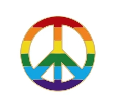 Rainbow peace symbol badge