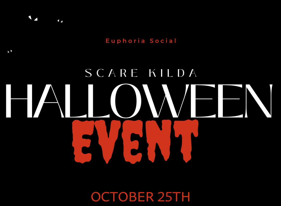 Euphoria Social Halloween Event Poster with date.