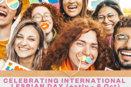 People Celebrating Pride with rainbow flags