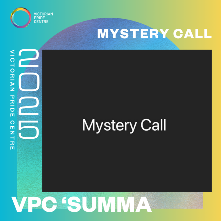 VPC "SUMMA" Poster: "Mystery Call" with a black image with title only. It is mysterious image which is then overlayed on top of the VPC SUMMA branding