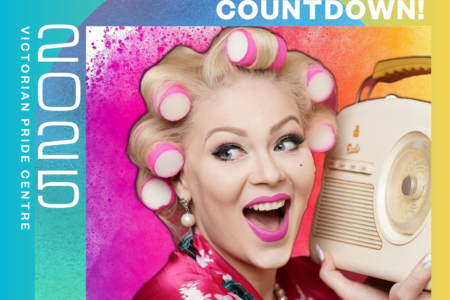 VPC "SUMMA" Poster: "The Big Camp Countdown!" with a person in hair rollers and a vintage radio held against their ear. The image is then overlayed on top of the VPC SUMMA Branding