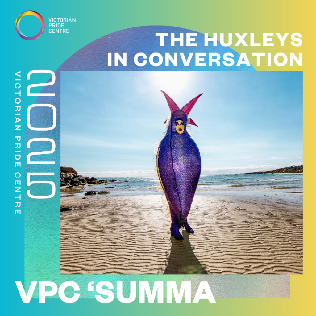 VPC "SUMMA" Poster: "The Huxleys in Conversation" overlayed onto VPC Branding