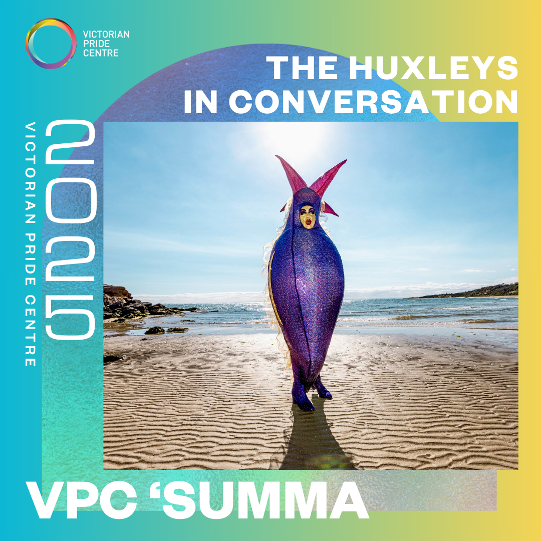 VPC "SUMMA" Poster: "The Huxleys in Conversation" overlayed onto VPC Branding