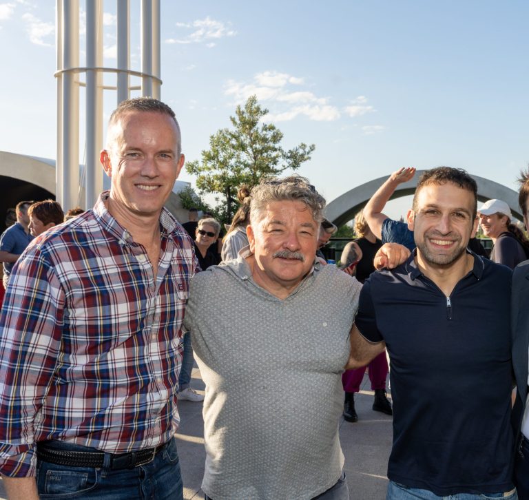 Group of people standing on the rooftop