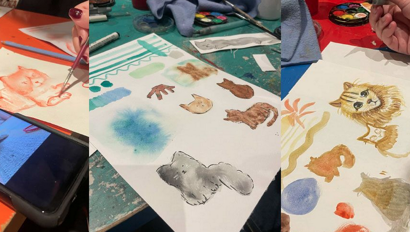 Watercolour Paintings of Cats